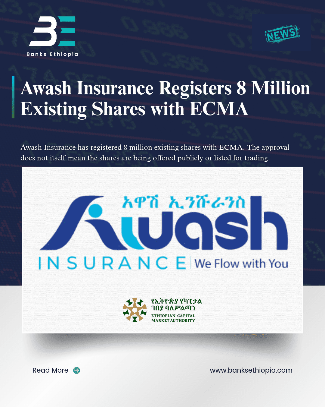 Awash Insurance Registers 8 Million Existing Shares with ECMA