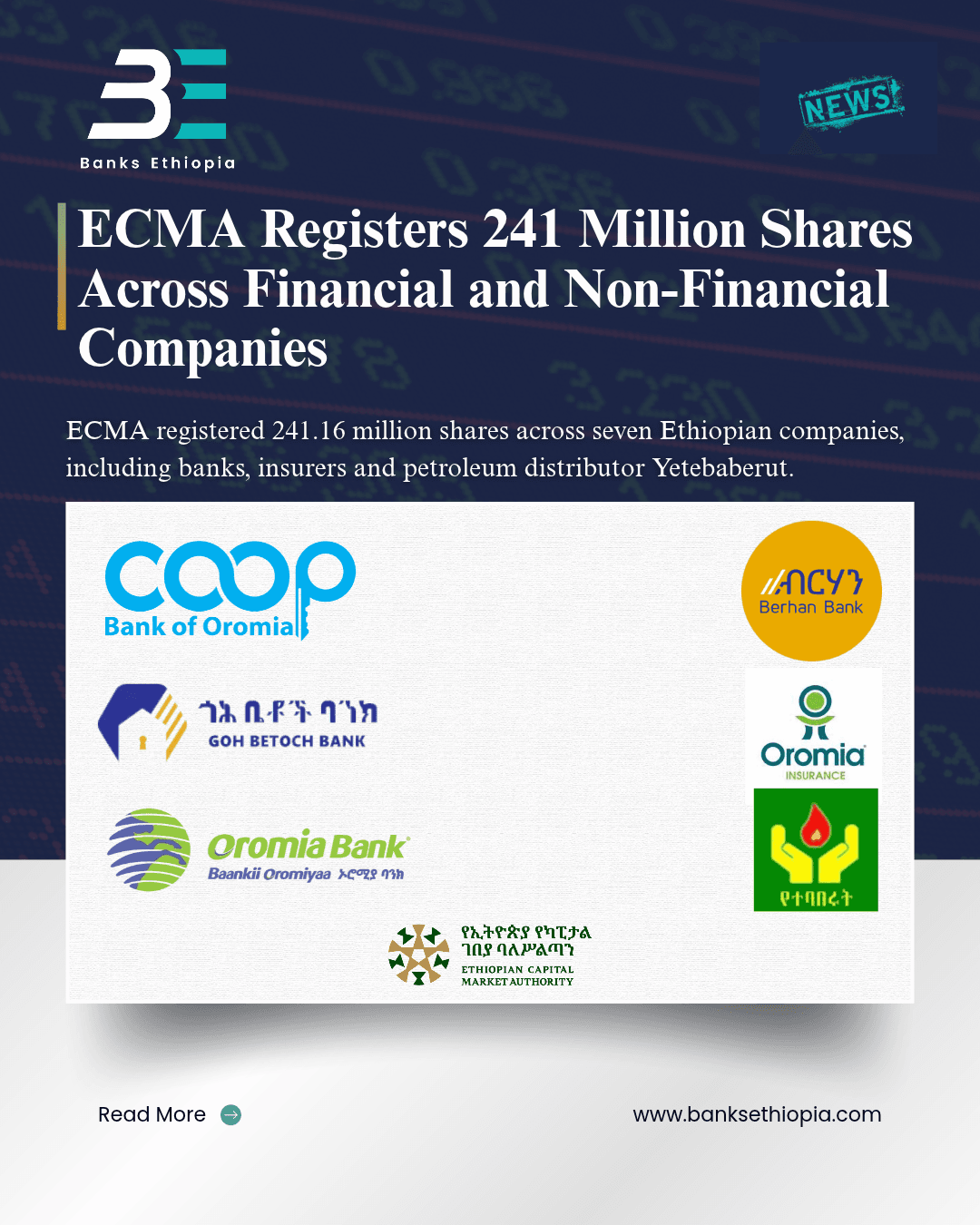 ECMA Registers 241 Million Shares Across Financial and Non-Financial Companies